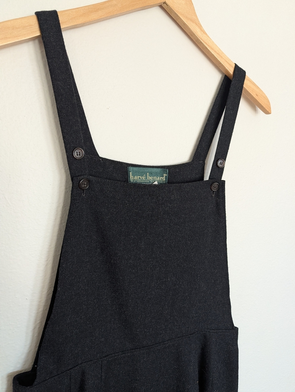 Vintage Harve Benard Wool Pinafore Dress Size 10 Dark Charcoal Gray - Picture 2 of 4